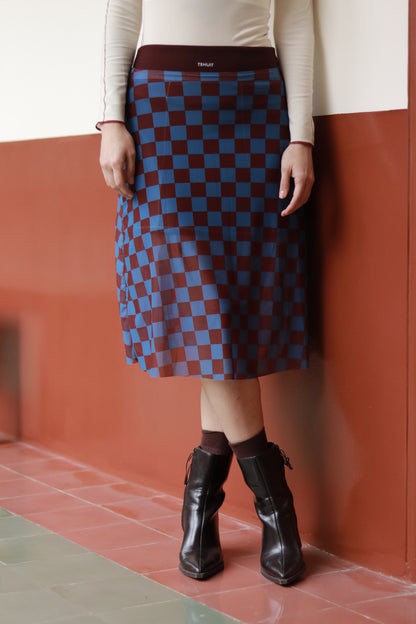 Slow Queen cuadros azul & vinotinto