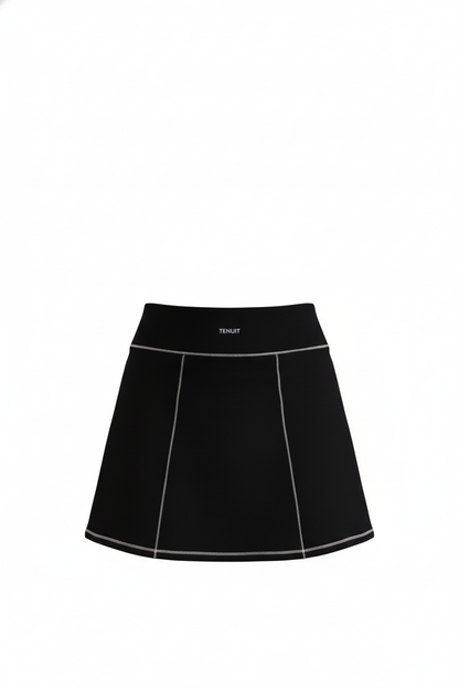 Check Mini – Minifalda rib negro