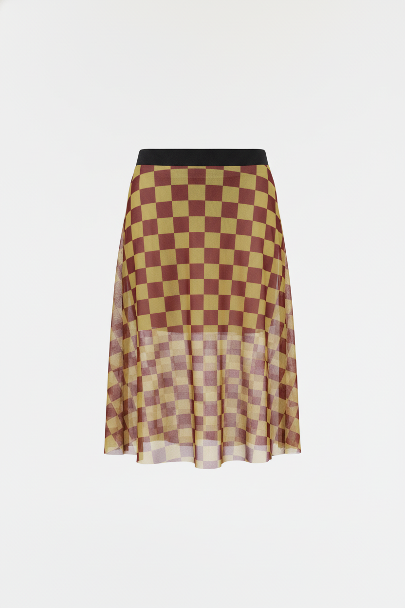 Slow Queen cuadros amarillo & vinotinto