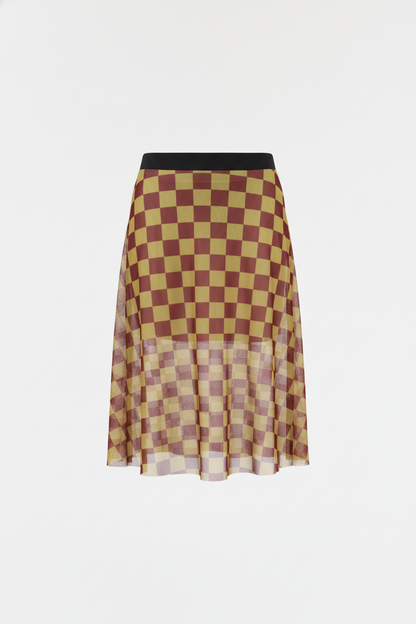 Slow Queen cuadros amarillo & vinotinto